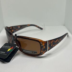 VG Women’s Bling Tortoise Rhinestone Polarized Sunglasses